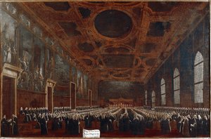 Prima udienza del Doge di Venezia davanti al Gran Consiglio da Gabriele Bella
