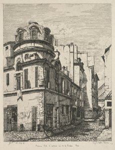 Acqueforti sul Vecchio Parigi: Antica scuola di medicina, rue de la Bucherie da Gabrielle Marie Niel