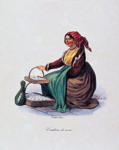 Venditore di uova, di Gaetano Dura (1805-1878), Italia