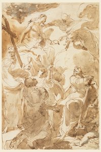 Disegno, La Trinità e gli Apostoli, San Pietro e San Paolo, 1770-80