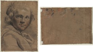 Testa di un Giovane (recto) Schizzo di una Testa (verso) da Gaetano Gandolfi