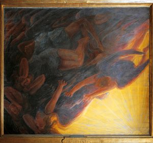 Caduta degli angeli, pannello centrale del trittico da Gaetano Previati