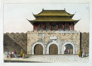 Porta del Palazzo Imperiale di Pechino (la Città Proibita) - da "Antico e Moderno Costume" di Ferrario, ed. Milano da Gaetano Zancon