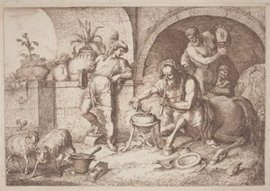 Chirone insegna la magia ad Achille da Gaetano Zompini, after Giovanni Benedetto Castiglione