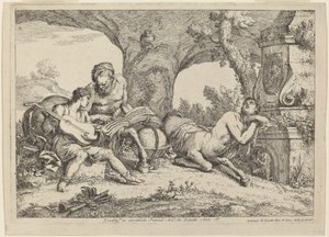 Chirone insegna musica ad Achille da Gaetano Zompini after Giovanni Benedetto Castiglione