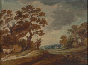 Paesaggio: Mucca in primo piano a sinistra da Gainsborough Dupont