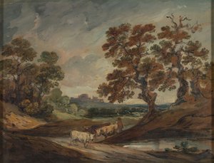 Paesaggio: tre mucche al centro del primo piano da Gainsborough Dupont