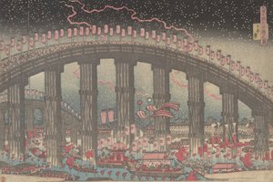 Il festival Tenmangu a Osaka, 1834 da Gakutei