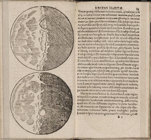 Foglio del libro Sidereus Nuncius Messaggero Sidereo di Galileo Galilei, 1610