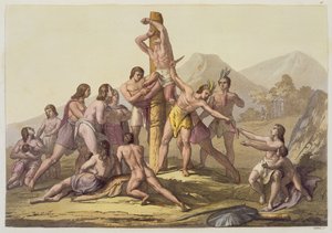 Indiani peruviani che fanno un sacrificio, da 