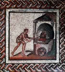 Scena di panificazione (mosaico, fine II, inizio III secolo) da Gallo Roman