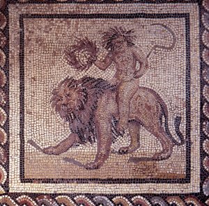 Arte Gallo-Romana: pavimentazione a mosaico che rappresenta un calendario rustico. Allegoria dell