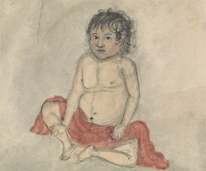 Bambino con un panno rosso da Gangaram Chintaman Tambat
