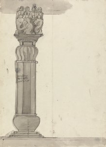 Disegno di una colonna da Ekvera da Gangaram Chintaman Tambat