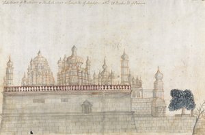 Vista laterale di Bulliter o Bulishwur, un tempio di Mahdew