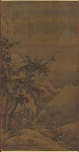 Uccelli in un boschetto in un paesaggio invernale montuoso, 1100s da Gao Tao