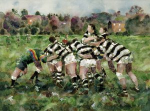 Una partita di rugby, 1989 da Gareth Lloyd Ball