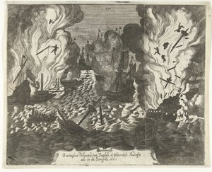 Battaglia navale presso Lowestoft, 1665 da Gaspar Bouttats (attributed to)