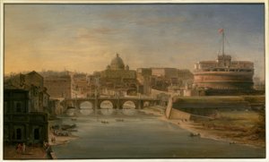 Roma: vista sul Tevere verso sud con Castel Sant