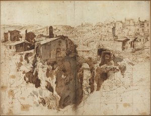 La cascata e la città di Tivoli da Gaspar van Wittel