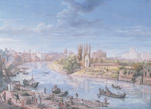 Veduta di Roma con San Pietro e Castel Sant