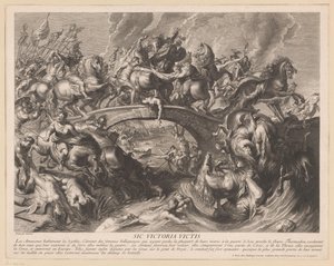 Battaglia delle Amazzoni su un ponte da Gaspard Duchange (attributed to)