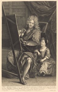 Antoine Coypel e suo figlio da Gaspard Duchange after Antoine Coypel