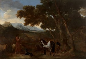 Dughet - Paesaggio con eremita che predica agli animali, 1637 - 1638