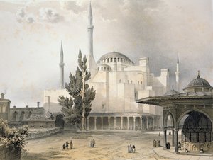 Cortile di Santa Sofia (tavola 15), inciso da Louis Haghe, pubblicato nel 1852 da Gaspard Fossati