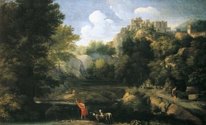Paesaggio fluviale con pastore