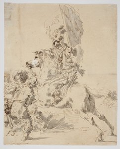 Cavaliere e orientali in combattimento