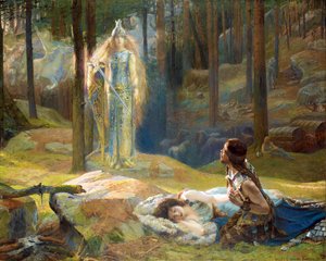 La rivelazione. Brunilde scopre Sigmund e Siglinde da Gaston Bussiere