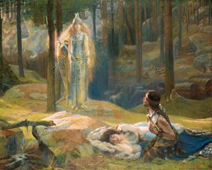La rivelazione. Brunilde vede Sigmund e Siglinde, 1893 da Gaston Bussiere