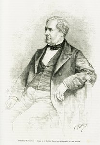 Ritratto di Edouard Charton. Incisione di G.Vuillier, da una fotografia di Adam Salomon, per illustrare l