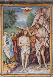 Dettaglio di "Il battesimo di Gesù", da "La vita e la Passione di Cristo" da Gaudenzio Ferrari