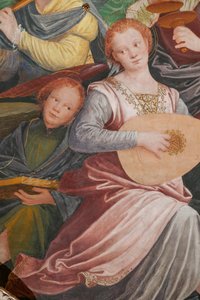 Assunzione della Beata Vergine, conosciuta come "Il coro degli angeli che suonano musica" (dettaglio)