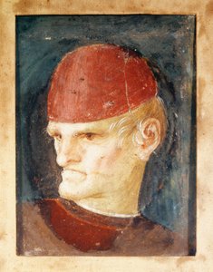 Italia, Varallo, Frammento di affresco di una testa da Gaudenzio Ferrari
