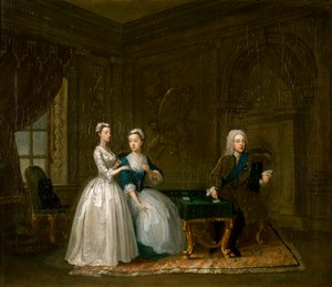 Ritratto di John, 2° Duca di Montagu, sua Moglie e la loro Figlia Minore, c1730 da Gawen Hamilton