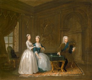 Ritratto di John Montagu, sua moglie e la loro figlia minore da Gawen Hamilton