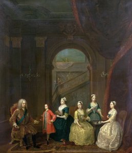 Thomas Wentworth, (1672-1739) Conte di Strafford, e la sua famiglia, c.1732 da Gawen Hamilton