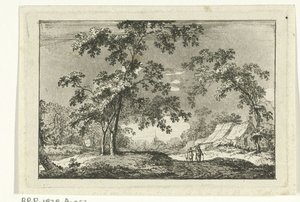 Paesaggio boscoso con due escursionisti da Geerlig Grijpmoed