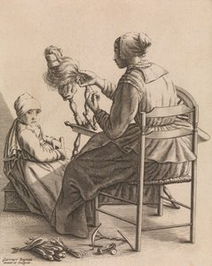 Una donna che fila, Tavola 4 da Cinque occupazioni femminili, ca. 1640-57 da Geertruydt Roghman