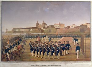 La fucilazione di Pantaleon German de Ribon e dei suoi 8 compagni a Cartagena il 24 febbraio 1816 da Generoso Jaspe