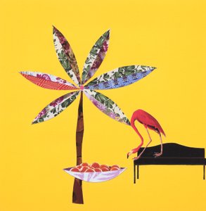 Fenicottero con arance (collage) da Genevieve French