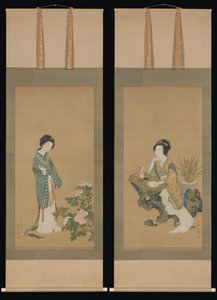 Yanji con orchidee e Yang Guifei con peonie
