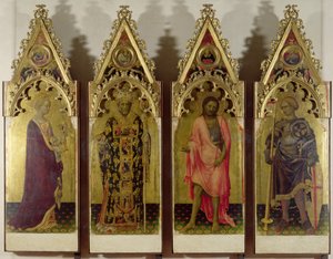 Quattro Santi dal Polittico Quaratesi: Maria Maddalena, San Nicola, San Giovanni Battista e San Giorgio, 1425 (tempera su tavola) da Gentile da Fabriano