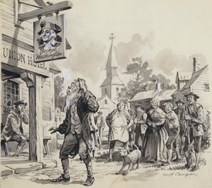 Rip Van Winkle (guazzo su carta) da Geoff Campion