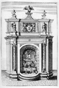 Disegno di fontana, 1664 da Georg Andreas Bockler