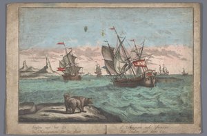 Vista delle navi che navigano sul mare ghiacciato
