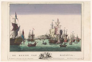 Veduta del porto di Batavia da Georg Balthasar Probst